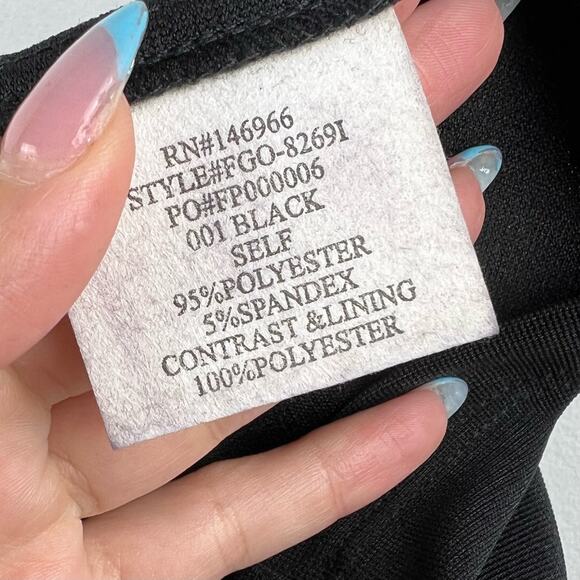 Crystal Doll Y2K Black Halter Plunge Bodycon Dress M - Picture 5 of 8